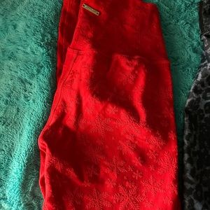 Red Snowflake Zyia leggings